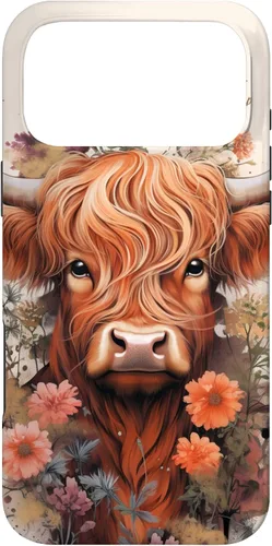 Vista 22 de Highland Cow Flowers Case for iPhone 17