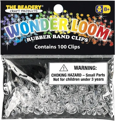 Vista 5 de The Beadery - Clips en C WonderLoom, transparentes - 100 piezas - 7307