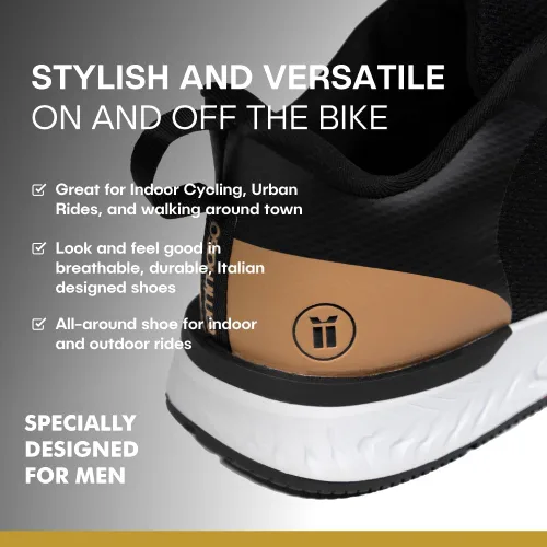 Vista 3 de Tommaso Zapatos de ciclismo para hombre, para interiores, para ciclismo y desplazamiento, para uso urbano, compatible con tacos SPD, cordones