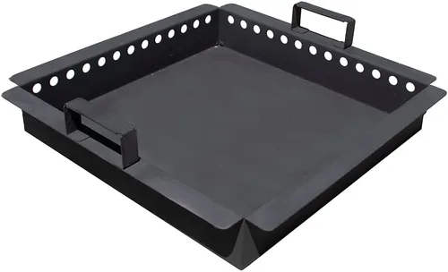 Vista 7 de Blue Sky Outdoor Living Fogata cuadrada de acero sin humo para patio, recogedor de cenizas extraíble, color negro
