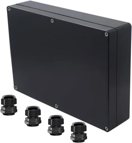 Vista 7 de Caja de Proyecto ABS Cajas Eléctricas Negras IP65 Caja Impermeable para Exteriores Caja de Conexiones Electrónicas Caja de Alimentación con Remates