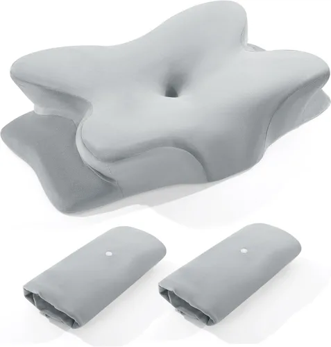 Vista 9 de BALAPET 2 Piezas de Funda de Almohada Cervical de Terciopelo, Funda de Almohada de Elasticidad Suave para Almohada Cervical Ergonómica, Fundas