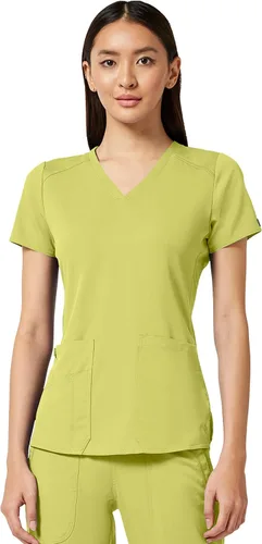 Vista 32 de Med Couture Touch - Camisa médica con cuello en V para mujer Sorbete de albaricoque
