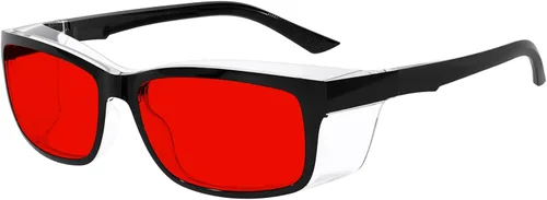 Vista 42 de Eyekepper 100% Gafas Anti-Luz Azul Fitover para Usar Sobre Gafas de Computadora con Lente Ámbar