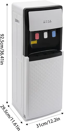 Vista 2 de Dispensador de enfriador de agua de carga inferior, dispensador de agua fría y caliente de 110 V, fuente práctica de beber independiente con 3