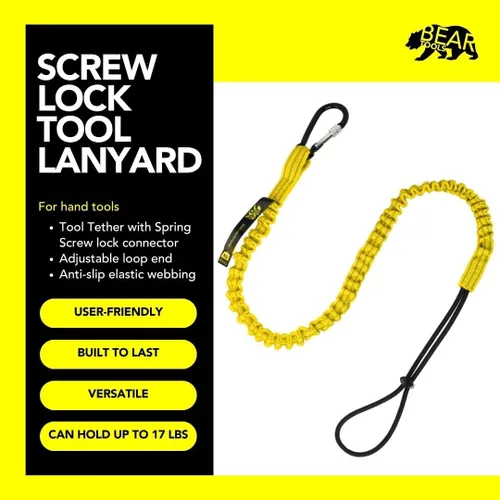 Vista 2 de BearTOOLS Cordón para herramientas con correa de hebilla, cuerda elástica de clip, conector de bloqueo de tornillo resistente, protección contra