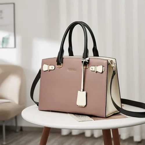 Vista 2 de BOSTANTEN Bolso de cuero para mujer, bolso de diseñador con asa superior, bolso cruzado, Bolsas colgantes de cuero para mujer