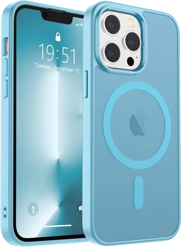 Vista 397 de zapica Funda magnética para iPhone Air, con protector de pantalla de vidrio templado, compatible con MagSafe, translúcida mate, a prueba de golpes