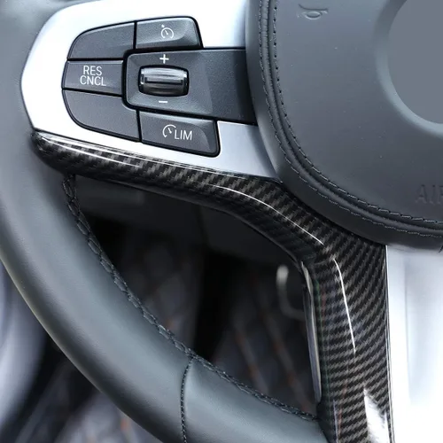 Vista 2 de YIWANG Carbon Fiber Style ABS Car Steering Wheel Decoration Cover Trim for BMW X3 G01 2018,X4 G02 2019,5 Series G30 Auto Accessories