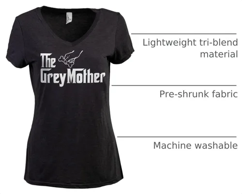 Vista 4 de The Dogmother Divertida camiseta con cuello en V para mujer, con cuello en V (italiano) Greyhound