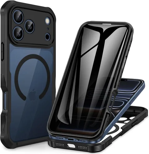 Vista 13 de CENHUFO Funda de privacidad para iPhone 11 Pro, funda de cuerpo completo con protector de pantalla de privacidad de vidrio templado 9H integrado