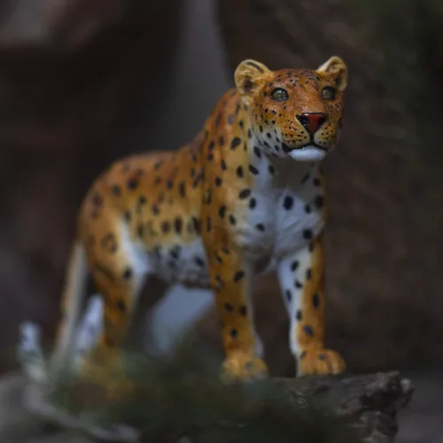 Vista 6 de Pacific Giftware Estatua realista de figura de resina de madera con diseño de leopardo de gato grande