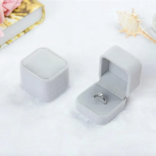 Vista 6 de Cajas de regalo de joyería, caja de regalo, caja de regalo, paquete de 6 cajas de joyería de terciopelo para anillos, cajas de regalo de joyería
