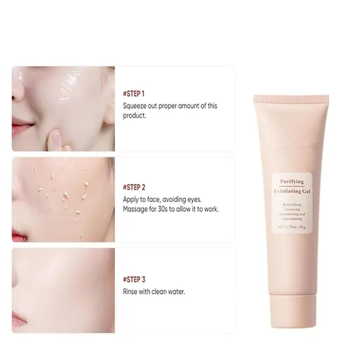 Vista 7 de Gel exfoliante purificador, exfoliante facial para cuerpo y cara, hidratante y rejuvenecedor (1 unidad)