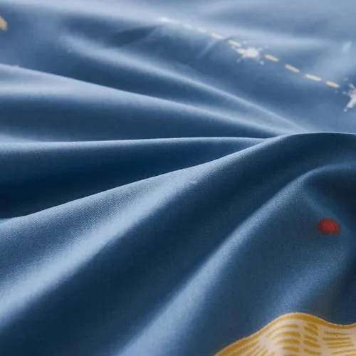 Vista 8 de FADFAY Planet Star Constellation - Juego de sábanas de 100 % algodón con estampado de luna de meteorito y universo, tamaño Queen, para niños