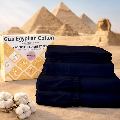 Vista 12 de MyGiza Sheets, Juego de sábanas 100% de algodón egipcio Giza, tamaño individual, para adaptarse a colchones de hasta 15 pulgadas de profundidad