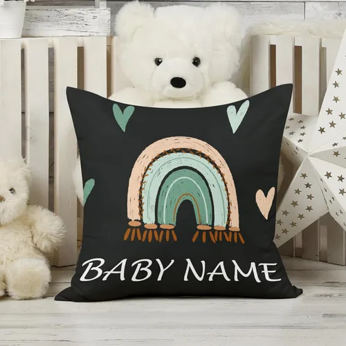 Vista 6 de Juego de ropa de cama personalizado para cuna de bebé, juego de 5 piezas para cuna de bebé, diseños de arcoíris, manta con nombre personalizado