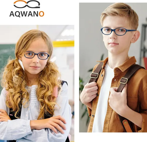Vista 27 de AQWANO Children Optical Glasses Frame tr90 Flexible Bendable One-piece Safe Eyeglasses Girls Boy