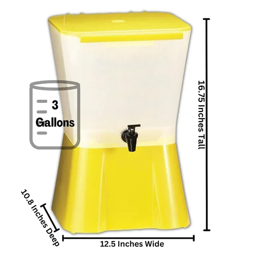 Vista 3 de TableCraft 955 Beverage Dispenser, Polypropylene Plastic, Non-Insulated, 3-Gallon Capacity, 7" Faucet Clearance, Durable Build, Easy Dispensing