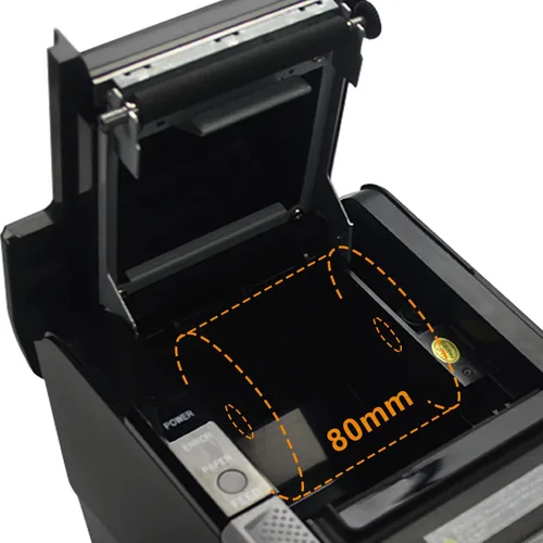 Vista 7 de Impresora POS Rongta, Impresora de Recibos Térmica de 80mm, Impresora de Cocina para Restaurante con Cortador Automático, Interfaz USB Serial