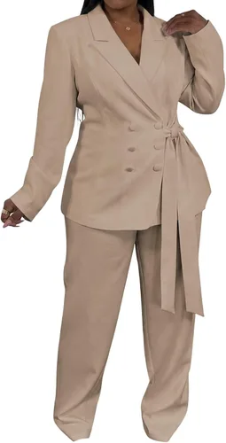 Vista 12 de CXXQ Conjunto de 2 piezas para mujer, talla grande, informal, para oficina Azul marino