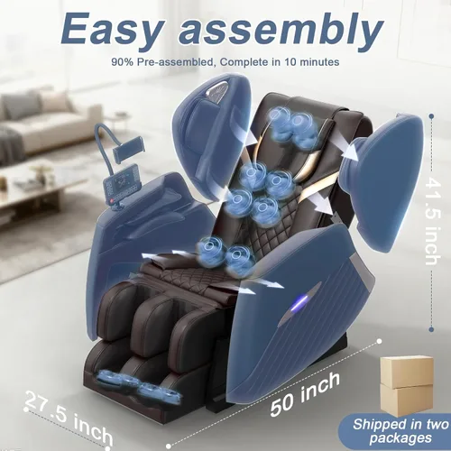 Vista 2 de Massage Chair Full Body, Zero Gravity Massage Chair with 16 Fix Rollers, Auto Massage Program, Foot and Calf Massage, Recliner Chair with Heating