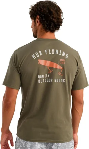 Vista 19 de HUK Mens Fishing Graphic Tee, Performance Short Sleeve, Quick-Dry Bass Bones - Búho nocturno