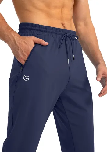 Vista 4 de G Gradual Pantalones deportivos para hombre con bolsillos con cremallera, pantalones deportivos cónicos para entrenamiento, correr, correr