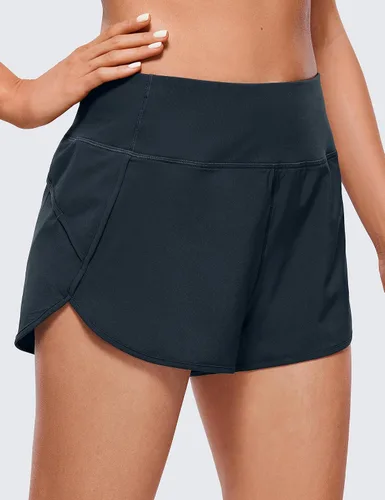 Vista 2 de Crz Yoga Pantalones cortos, ligeros, entrenamiento deportivo, para mujer, forro de 2.54 pulgadas, secado rápido, pantalones cortos de elastano