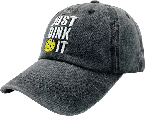 Vista 2 de NVJUI JUFOPL Men's Embroidered Pickleball Hat, Washed Denim Vintage Baseball Cap