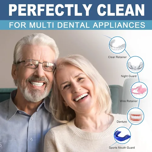 Vista 4 de EZGO Tabletas limpiadoras de retenedores, tabletas de limpieza de dentaduras para protector bucal, protector nocturno y aparatos dentales