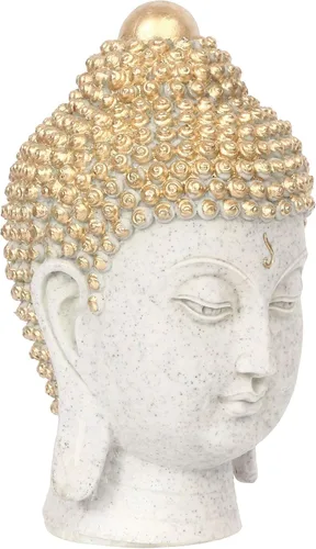 Vista 8 de eCraftIndia Cabeza decorativa de Buda Polyresin Showpiece