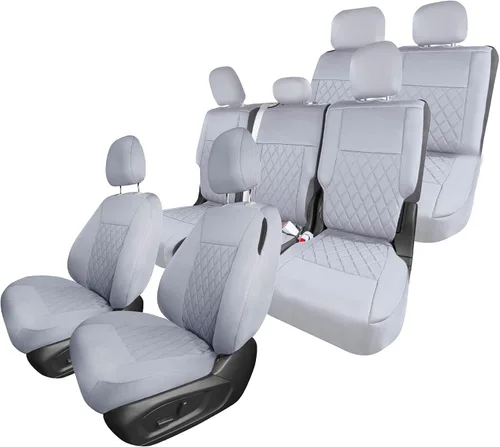 Vista 11 de FH Group Fundas de asiento de automóvil de ajuste personalizado específicamente hechas para Ford Explorer Base 2020-2024, fundas de asiento Negro
