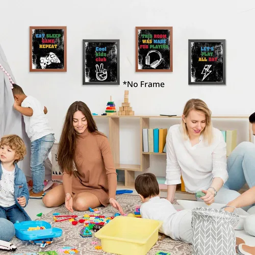 Vista 2 de AEHIE Póster artístico de pared para sala de juegos para niños, adolescentes, niños, dormitorio, sala de juegos, decoración de sala de juegos, club