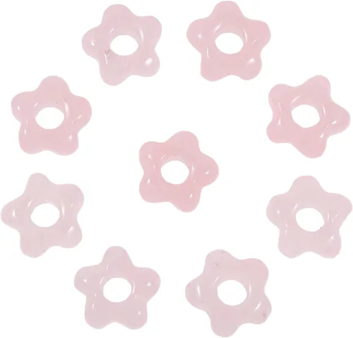 Vista 12 de mookaitedecor 10 cuentas de agujero grande con flores florales para hacer Transparente