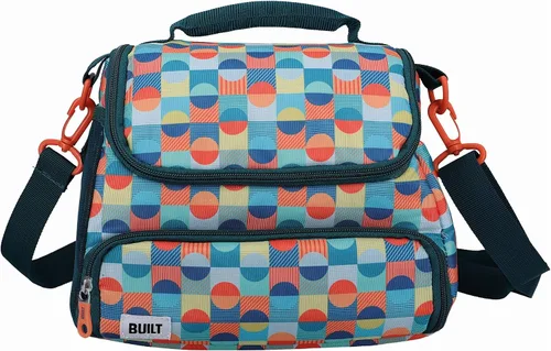 Vista 13 de BUILT Lonchera térmica con diseño "The Mindful", poliéster, gris/rosa pálido, 7.3 x 10.6 x 8.3 in