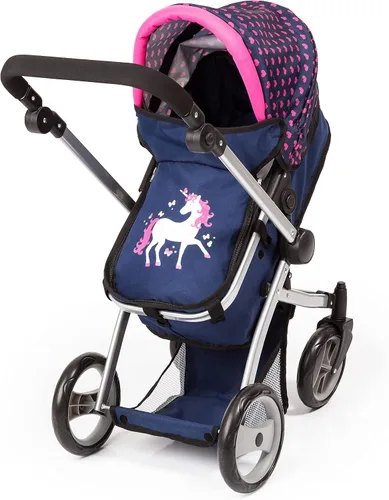 Vista 7 de Bayer Dolls: Cochecito Mega Set, Fácilmente Adaptable a la Altura de Tu Hijo, Cochecito Adecuado para Muñecas de hasta 18 Pulgadas, Bolsa