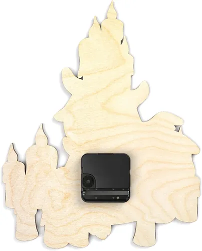 Vista 7 de Reloj de pared de madera para sala de estar, pegatinas de números de bricolaje, ecológico, cocina, pentáculo, café, corte láser, 666, lindo arte