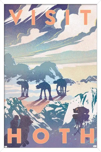 Vista 17 de Trends International Star Wars: Hoth - Póster de pared Visit Hoth, 14.725 x 22.375 pulgadas, versión enmarcada de madera de granero