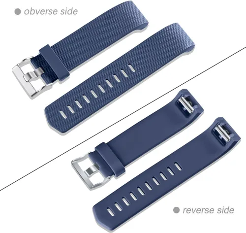 Vista 3 de Correas Maledan de repuesto compatibles con Fitbit Charge 2, paquete de 3, gris pequeño/azul/negro