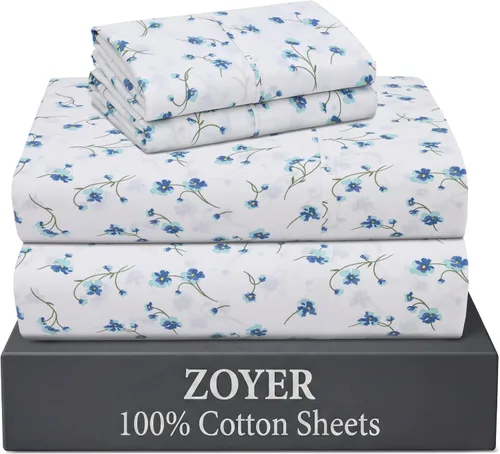 Vista 10 de ZOYER Sábanas de 100 % algodón percal tamaño individual, refrescantes y transpirables, duraderas, con una sensación nítida, suave y cómoda, bolsillo