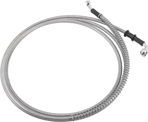 Vista 5 de Motoforti Universal 94.5 in 94.49 "motocicleta freno embrague aceite manguera tubo hidráulico reforzado acero inoxidable trenzado tono plata