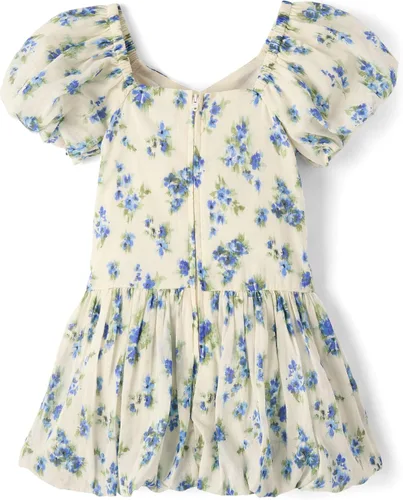 Vista 3 de The Children's Place - Vestido elegante sin mangas con dobladillo de burbuja para niñas