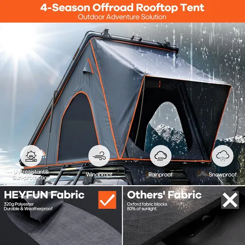 Vista 5 de Explorer Pro Rooftop Tent Hard Shell, 2-3 Person Aluminum Roof Top Tent
