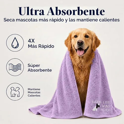 Vista 5 de DAN RIVER Toallas para perros y gatos para secar perros y gatos, 100% Crocus Petal