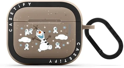 Vista 74 de CASETiFY AirPods Pro (1ª/2ª Gen) Estuche Bounce con Anillo [Colaboración Frozen] - Copo de Nieve de Anna - Taupe Mate