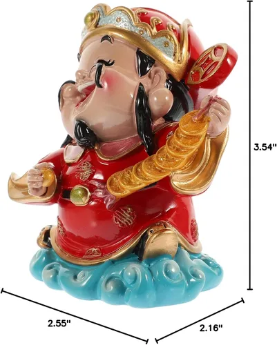 Vista 10 de BESPORTBLE CAI Shen - Estatua de Feng Shui, Dios de la riqueza, 2.5 x 3.5 pulgadas, adornos de resina de la suerte para sala de estar, dormitorio