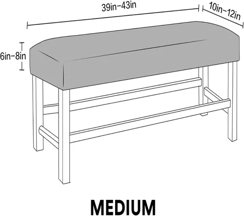 Vista 7 de Fundas rectangulares elásticas para banco y sillas de comedor, tela jacquard suave, extraíble y lavable, protector de asiento antipolvo para sala