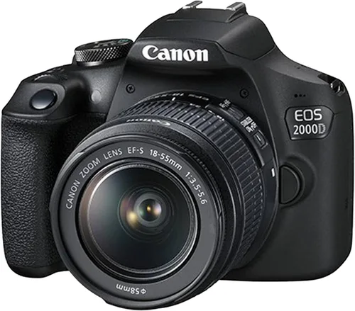 Vista 2 de Canon EOS 2000D / Rebel T7 Cámara DSLR con lente EF-S 18-55mm + tarjeta SanDisk de 32GB + estuche para trípode + lentes gran angular + kit