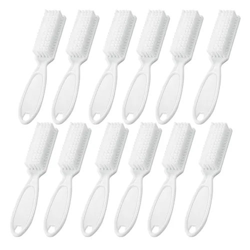Vista 2 de SQULIGT 12 cepillos de uñas para limpiar las uñas, cepillo de limpieza con agarre de mango para uñas y pies, cepillo de polvo de uñas, herramientas